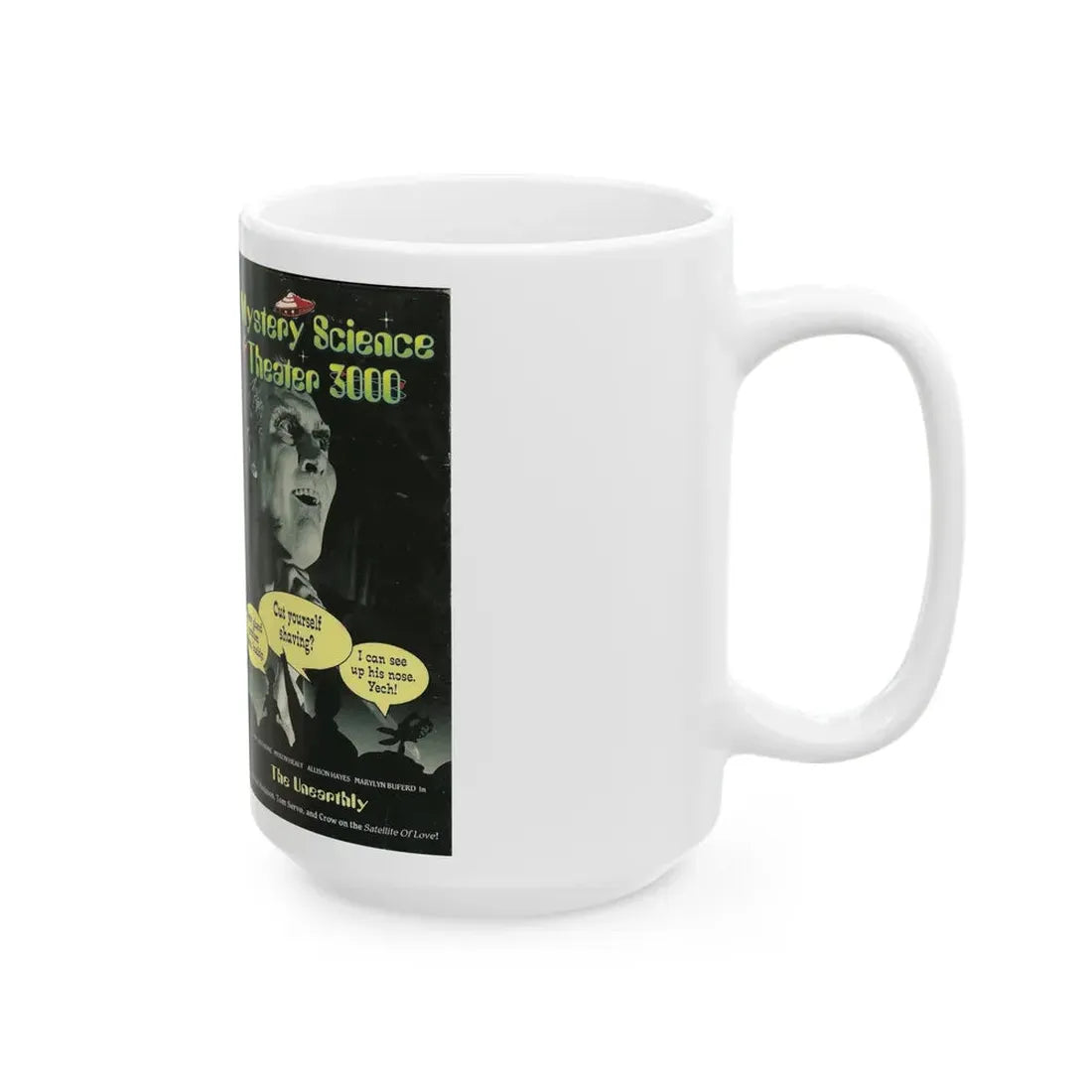 MST3K THE UNEARTHLY (VHS COVER) - White Coffee Mug - Go Mug Yourself