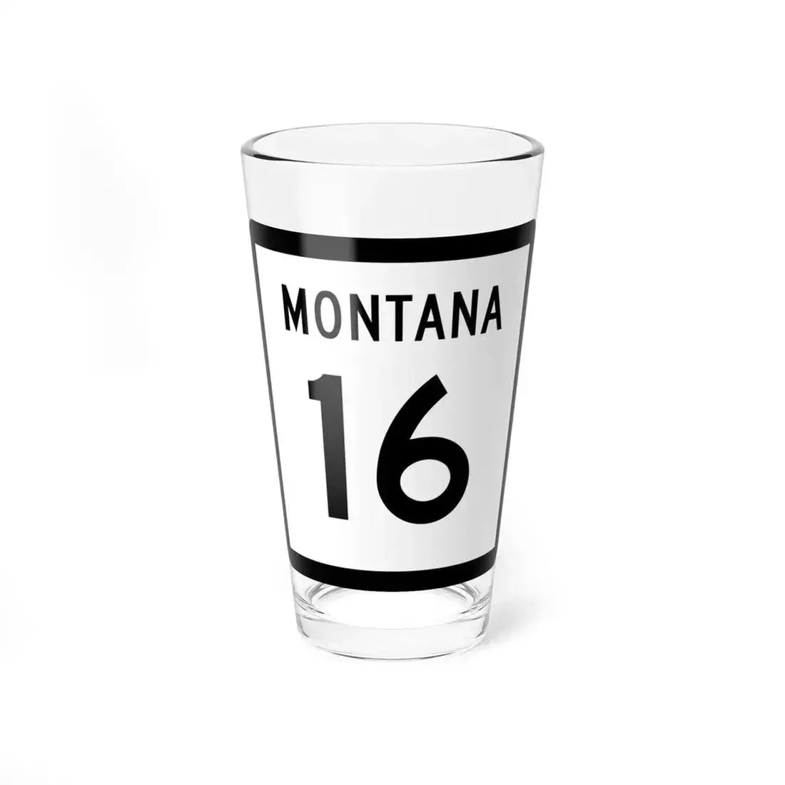 MT-16 (Montana) (Road Sign) Pint Glass 16oz 16oz - Go Mug Yourself