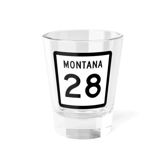 MT-28 (Montana) (Road Sign) Shot Glass 1.5oz 1.5oz - Go Mug Yourself