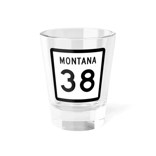 MT-38 (Montana) (Road Sign) Shot Glass 1.5oz 1.5oz - Go Mug Yourself