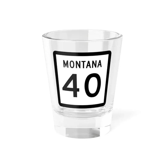 MT-40 (Montana) (Road Sign) Shot Glass 1.5oz 1.5oz - Go Mug Yourself