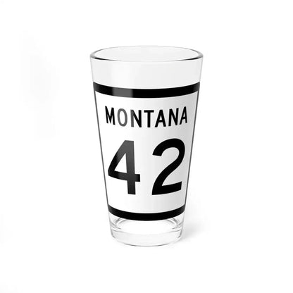 MT-42 (Montana) (Road Sign) Pint Glass 16oz 16oz - Go Mug Yourself