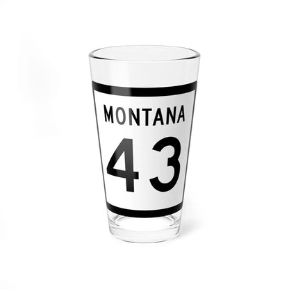 MT-43 (Montana) (Road Sign) Pint Glass 16oz 16oz - Go Mug Yourself