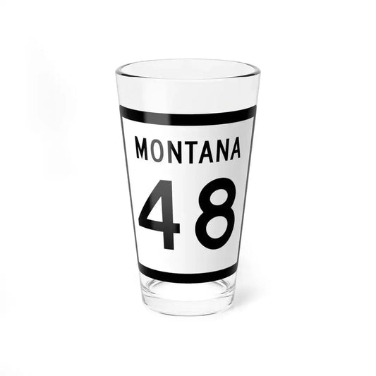 MT-48 (Montana) (Road Sign) Pint Glass 16oz 16oz - Go Mug Yourself