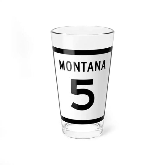 MT-5 (Montana) (Road Sign) Pint Glass 16oz 16oz - Go Mug Yourself