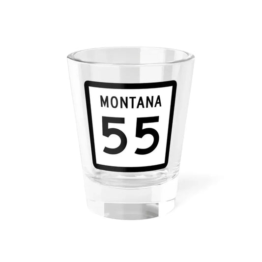 MT-55 (Montana) (Road Sign) Shot Glass 1.5oz 1.5oz - Go Mug Yourself