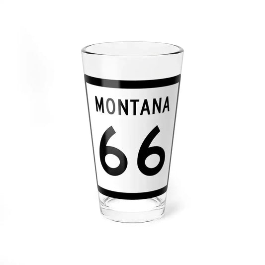 MT-66 (Montana) (Road Sign) Pint Glass 16oz 16oz - Go Mug Yourself