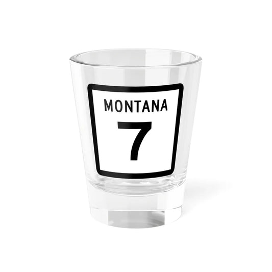 MT-7 (Montana) (Road Sign) Shot Glass 1.5oz 1.5oz - Go Mug Yourself