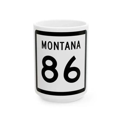 MT-86 (Montana) (Road Sign) White Coffee Mug 15oz - Go Mug Yourself