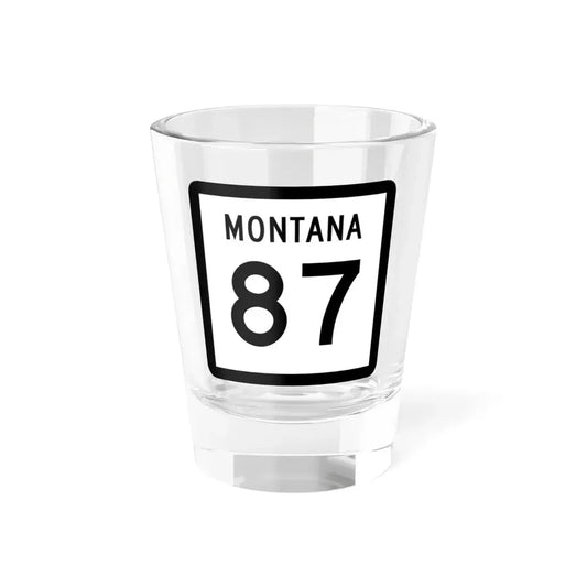 MT-87 (Montana) (Road Sign) Shot Glass 1.5oz 1.5oz - Go Mug Yourself