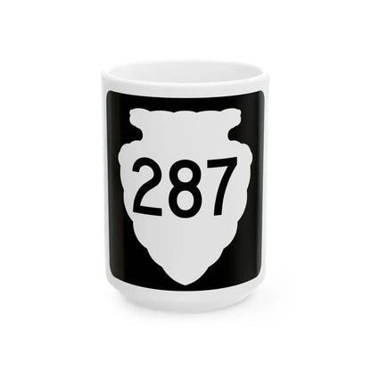 MT-sec-287 (Montana) (Road Sign) White Coffee Mug 15oz - Go Mug Yourself