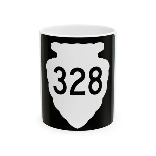 MT-sec-328 (Montana) (Road Sign) White Coffee Mug 11oz - Go Mug Yourself