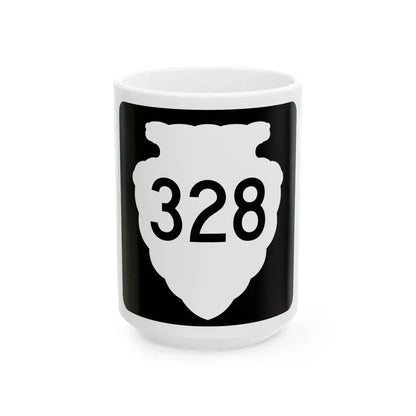 MT-sec-328 (Montana) (Road Sign) White Coffee Mug 15oz - Go Mug Yourself