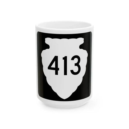 MT-sec-413 (Montana) (Road Sign) White Coffee Mug 15oz - Go Mug Yourself