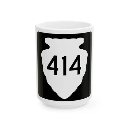 MT-sec-414 (Montana) (Road Sign) White Coffee Mug 15oz - Go Mug Yourself