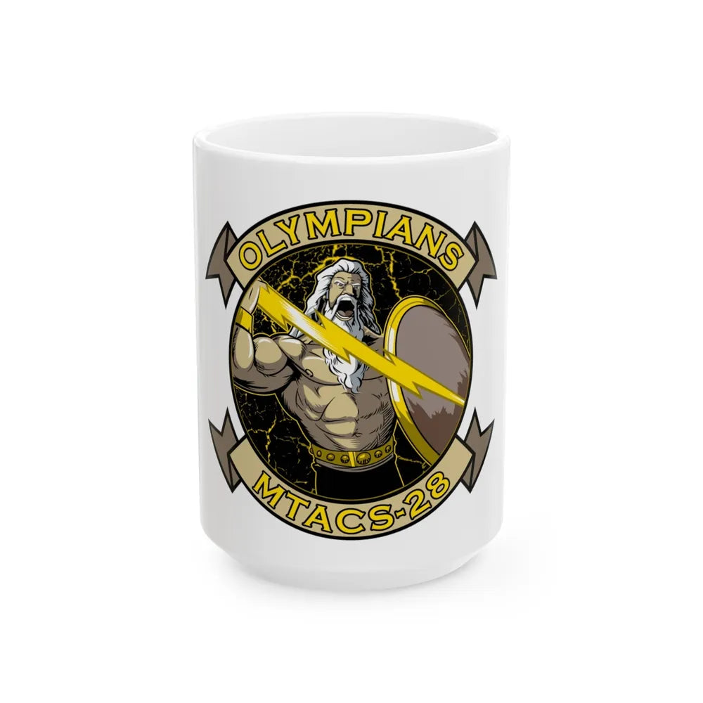 MTACS 28 Olympians (USMC) White Coffee Mug-15oz-Go Mug Yourself