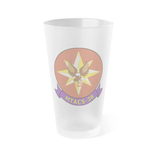 MTACS 38 Fire Chickens (USMC) Frosted Pint Glass 16oz-Go Mug Yourself