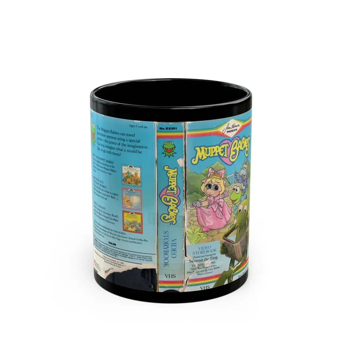 MUPPET BABIES VIDEO STORYBOOK (VHS COVER) - Black Coffee Mug 11oz - Go Mug Yourself
