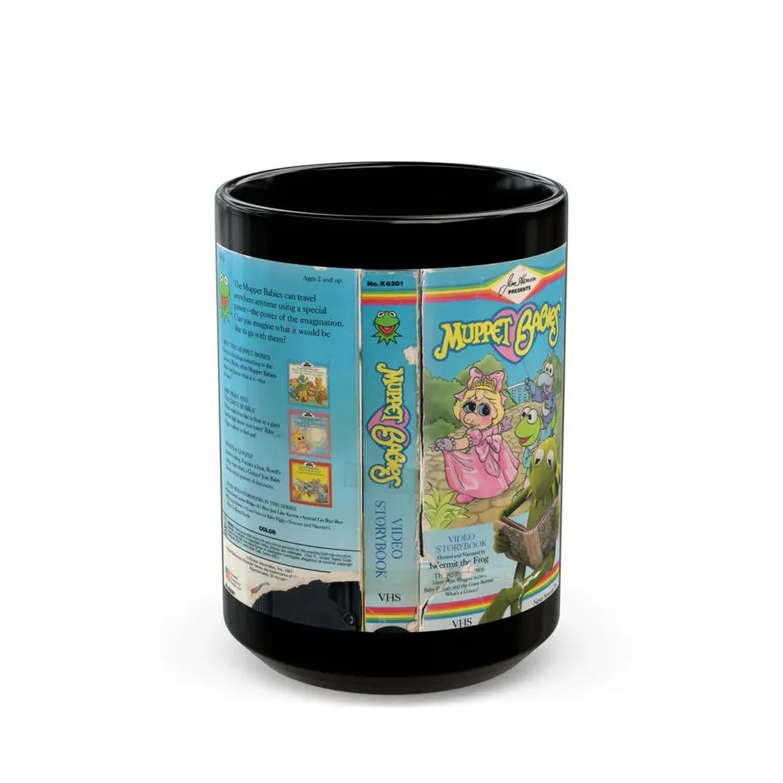MUPPET BABIES VIDEO STORYBOOK (VHS COVER) - Black Coffee Mug 15oz - Go Mug Yourself