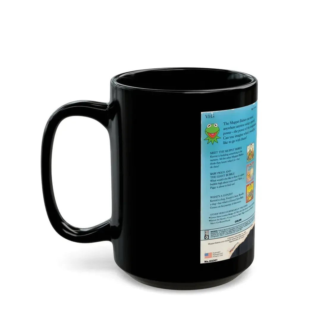 MUPPET BABIES VIDEO STORYBOOK (VHS COVER) - Black Coffee Mug - Go Mug Yourself