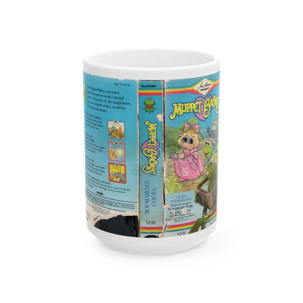 MUPPET BABIES VIDEO STORYBOOK (VHS COVER) - White Coffee Mug-15oz-Go Mug Yourself