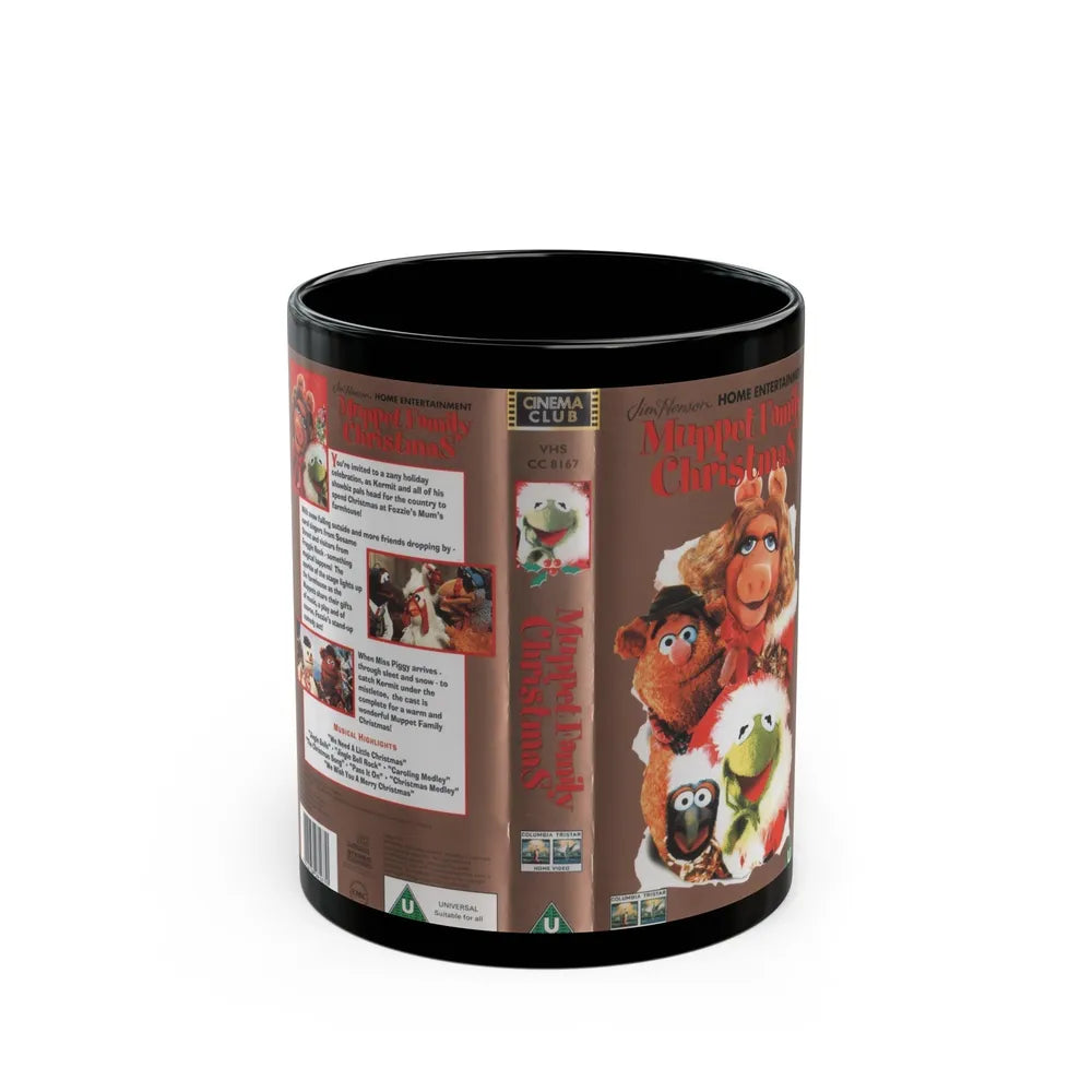 MUPPET FAMILY CHRISTMAS (VHS COVER) - Black Coffee Mug-11oz-Go Mug Yourself