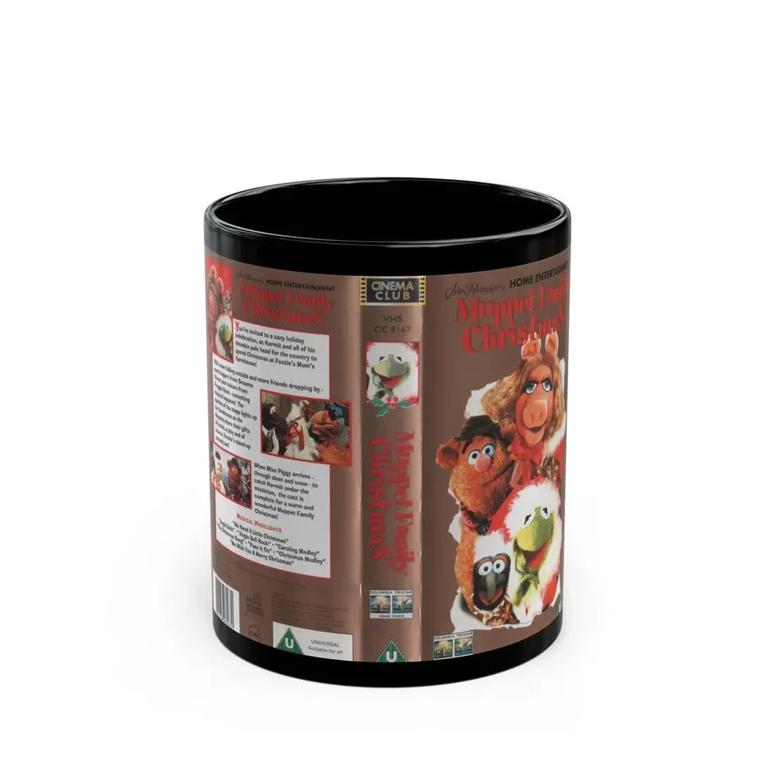 MUPPET FAMILY CHRISTMAS (VHS COVER) - Black Coffee Mug 11oz - Go Mug Yourself