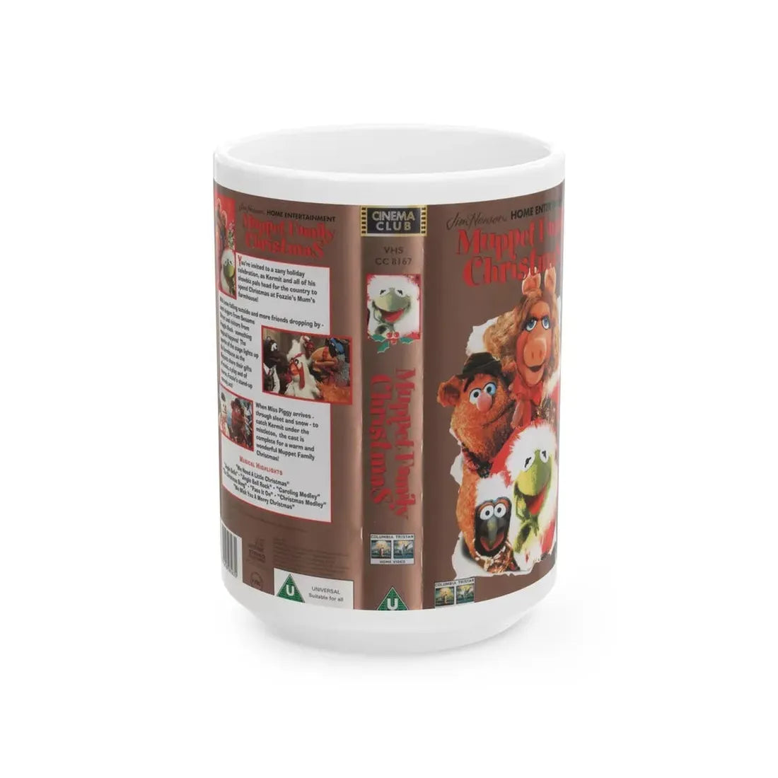 MUPPET FAMILY CHRISTMAS (VHS COVER) - White Coffee Mug 15oz - Go Mug Yourself