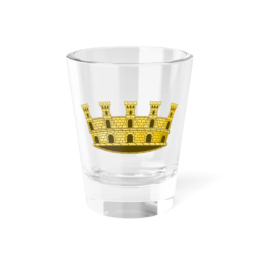 Mural Crown of Italian City (Italy) (Coat of Arms) Shot Glass 1.5oz - Go Mug Yourself