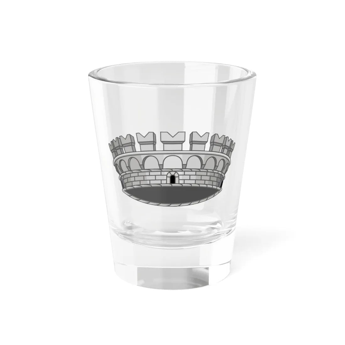 Mural Crown of Italian Comune (Italy) (Coat of Arms) Shot Glass 1.5oz 1.5oz - Go Mug Yourself