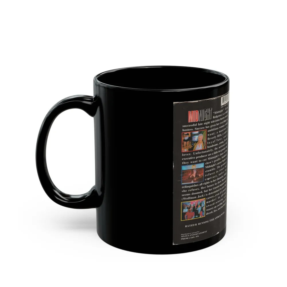 MURDER AT MIDNIGHT (VHS COVER) - Black Coffee Mug-Go Mug Yourself