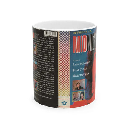 MURDER AT MIDNIGHT (VHS COVER) - White Coffee Mug 11oz - Go Mug Yourself