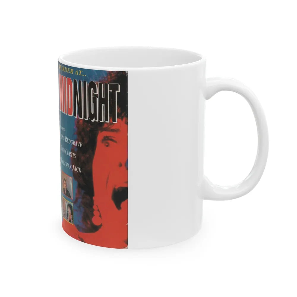 MURDER AT MIDNIGHT (VHS COVER) - White Coffee Mug-Go Mug Yourself