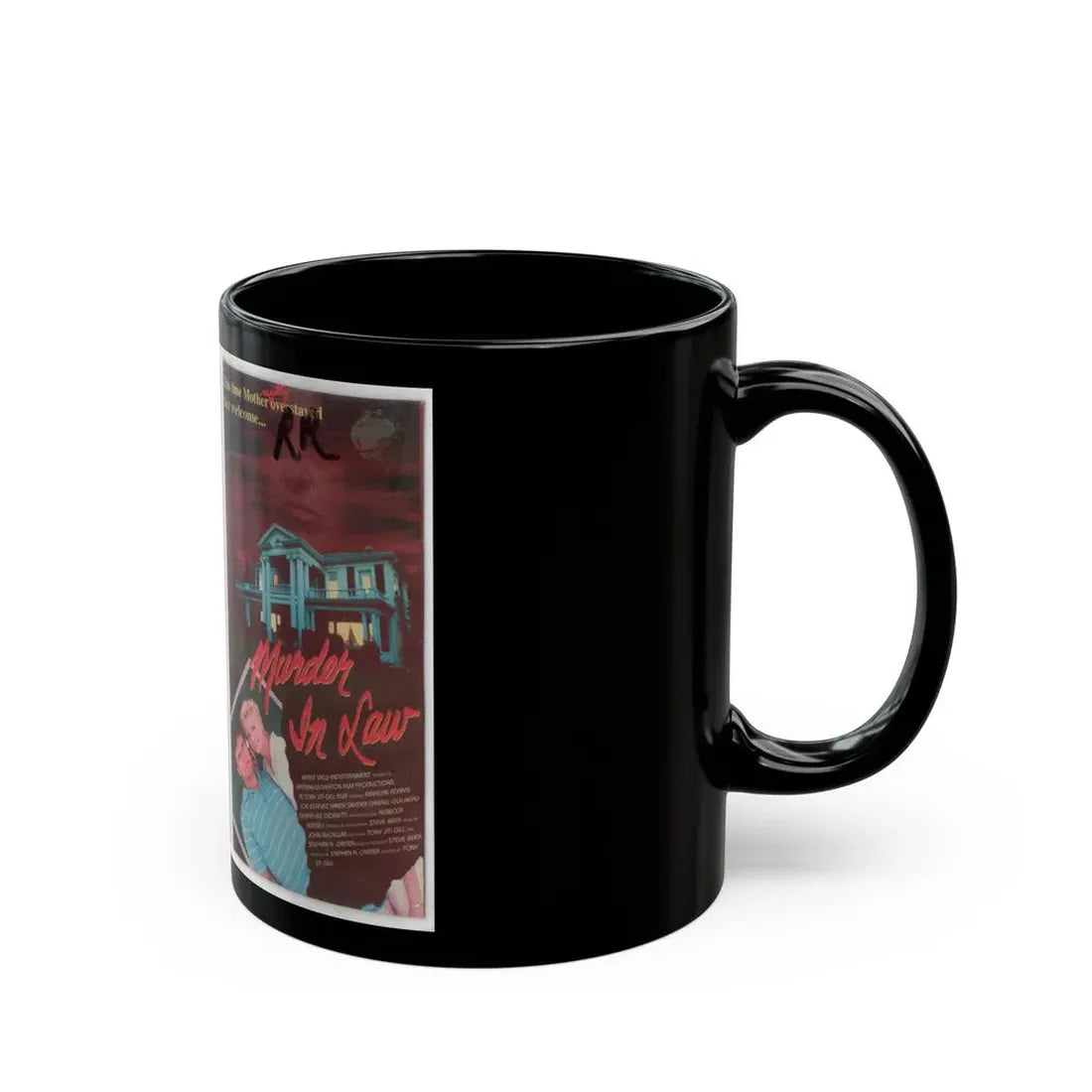 MURDER IN LAW (VHS COVER) - Black Coffee Mug - Go Mug Yourself