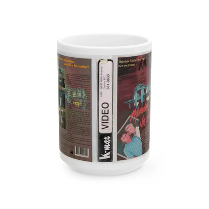MURDER IN LAW (VHS COVER) - White Coffee Mug 15oz - Go Mug Yourself