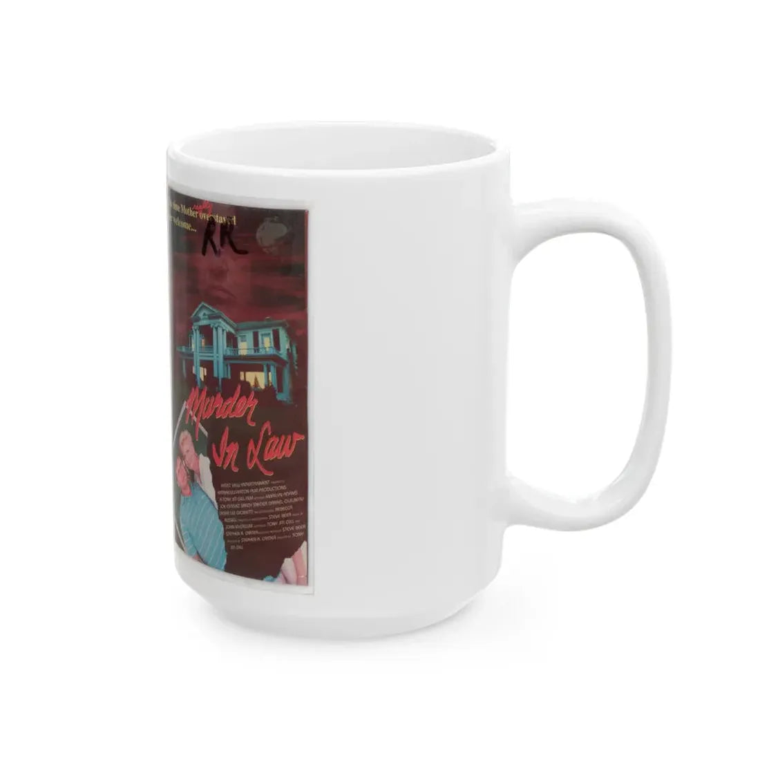 MURDER IN LAW (VHS COVER) - White Coffee Mug - Go Mug Yourself