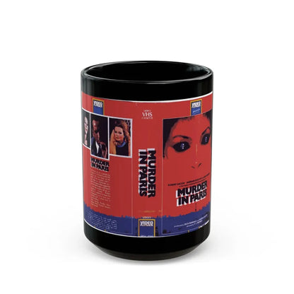 MURDER IN PARIS (VHS COVER) - Black Coffee Mug 15oz - Go Mug Yourself