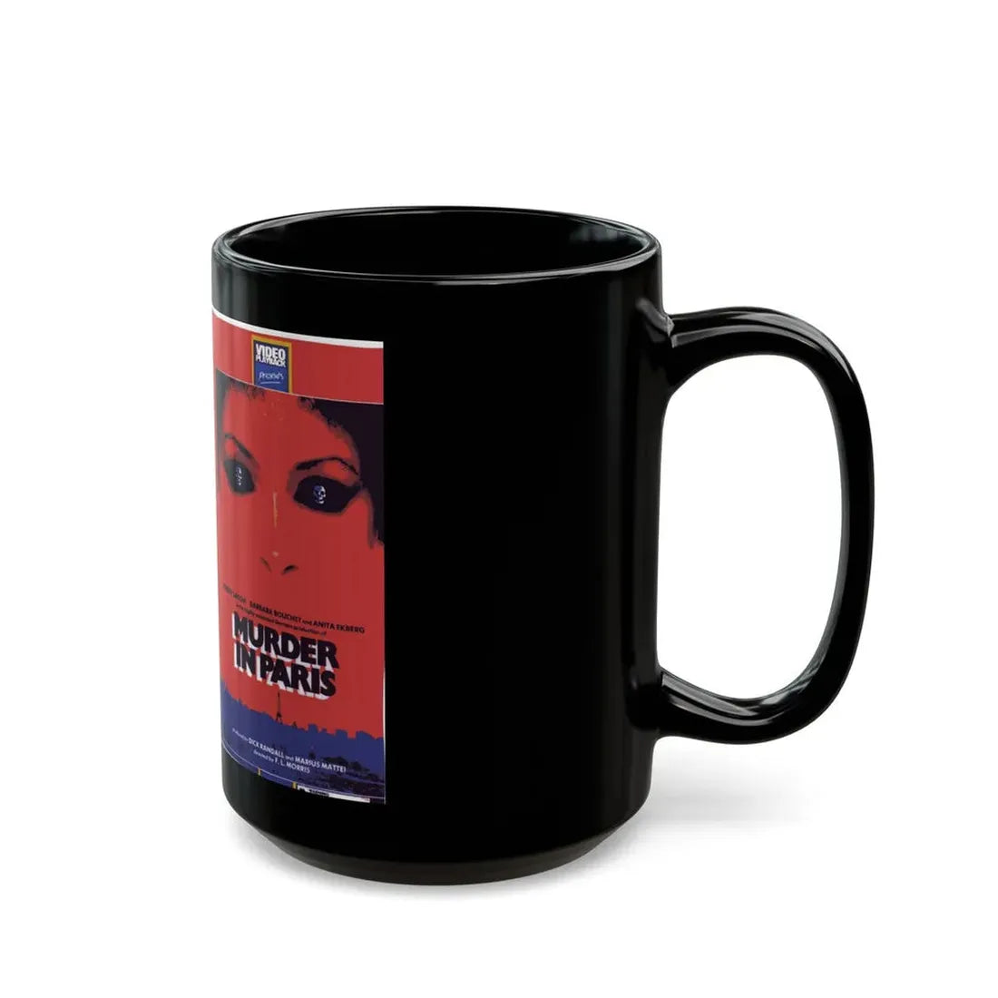 MURDER IN PARIS (VHS COVER) - Black Coffee Mug - Go Mug Yourself