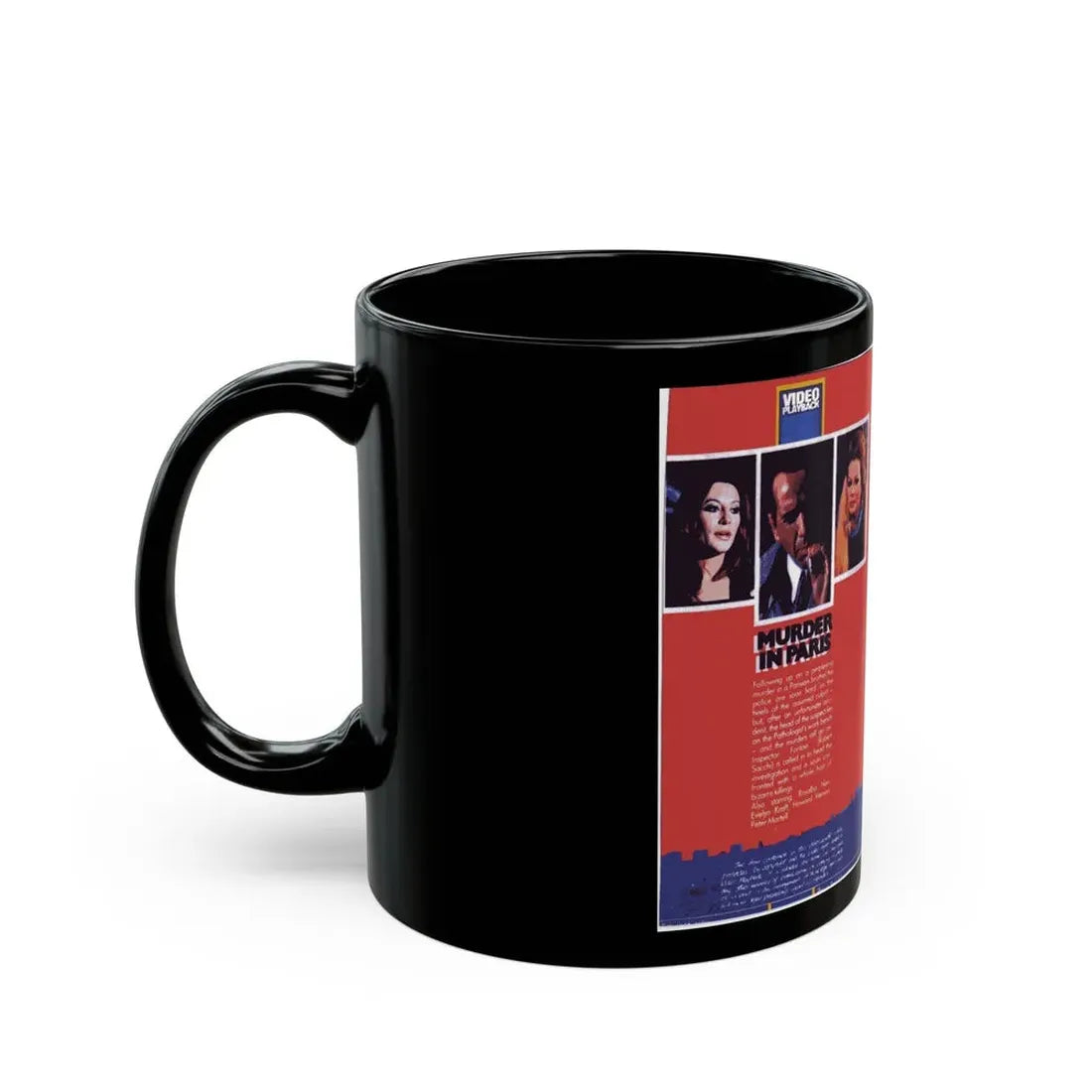MURDER IN PARIS (VHS COVER) - Black Coffee Mug - Go Mug Yourself