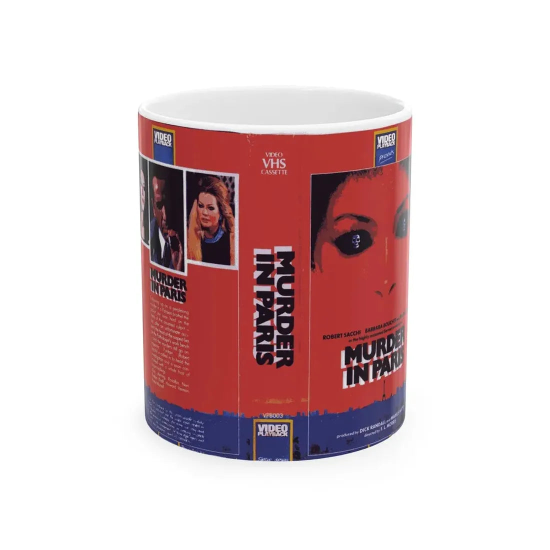 MURDER IN PARIS (VHS COVER) - White Coffee Mug 11oz - Go Mug Yourself