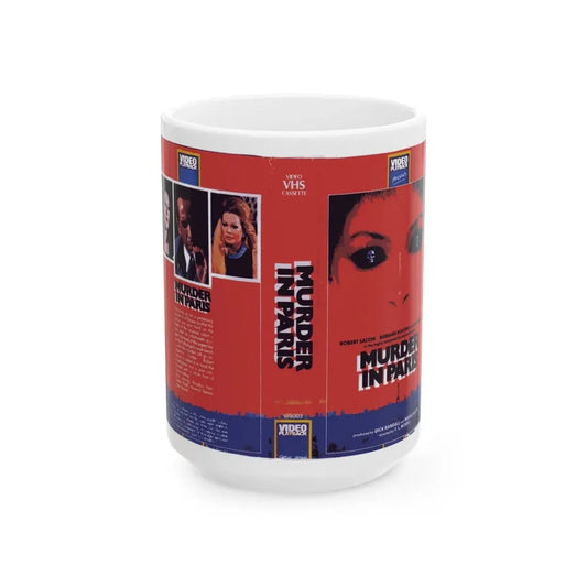 MURDER IN PARIS (VHS COVER) - White Coffee Mug 15oz - Go Mug Yourself