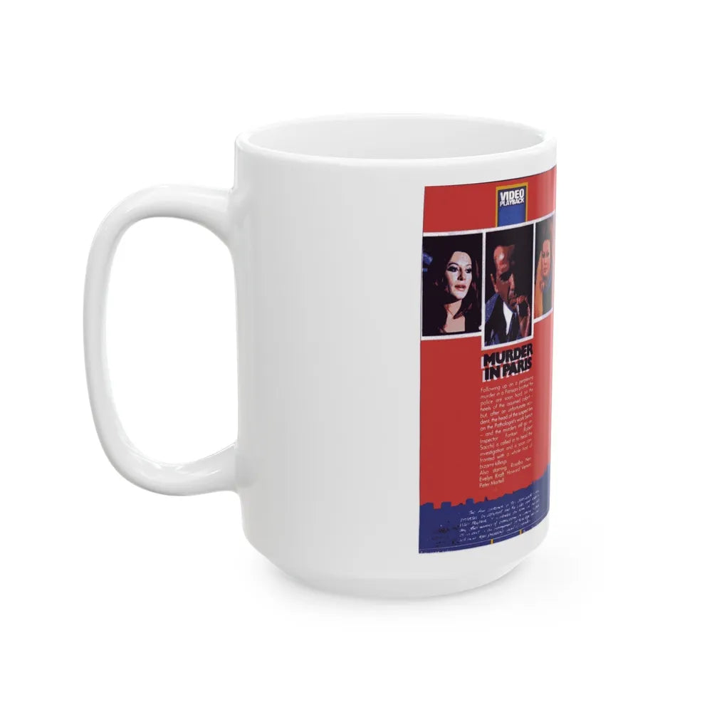 MURDER IN PARIS (VHS COVER) - White Coffee Mug-Go Mug Yourself