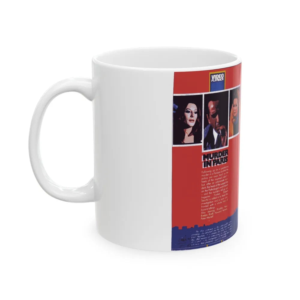 MURDER IN PARIS (VHS COVER) - White Coffee Mug-Go Mug Yourself