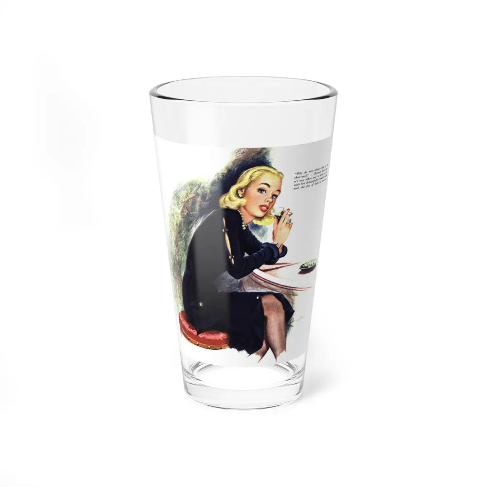 Murder is Her Crooked Smile, Esquire, September 1948 (Magazine Illustration) Pint Glass 16oz-16oz-Go Mug Yourself