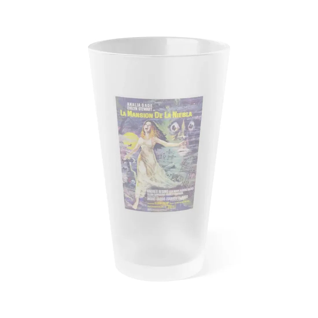 MURDER MANSION (MANIAC MANSION) 1972 Movie Poster - Frosted Pint Glass 16oz Default Title - Go Mug Yourself