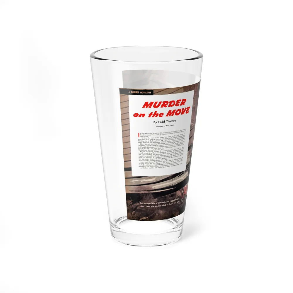 Murder on the Move, Cavalier magazine, March 1953 (Magazine Illustration) Pint Glass 16oz-Go Mug Yourself