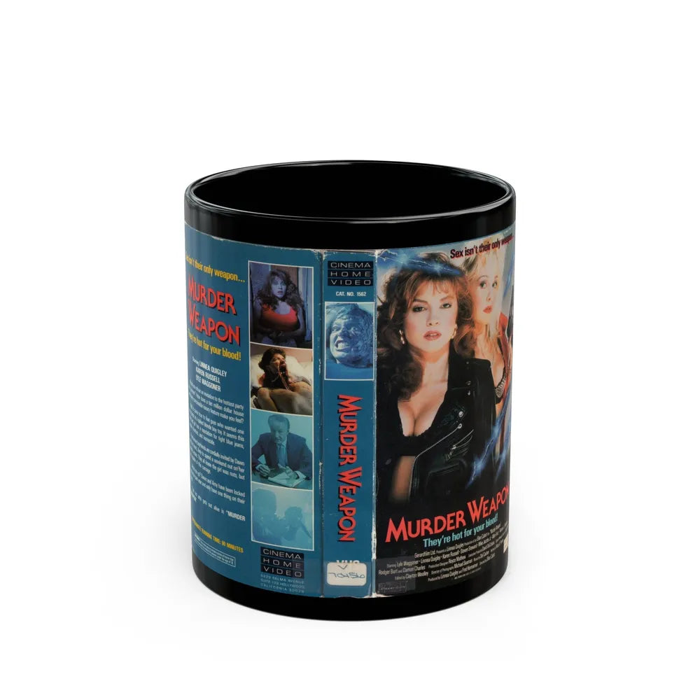 MURDER WEAPON (VHS COVER) - Black Coffee Mug-11oz-Go Mug Yourself