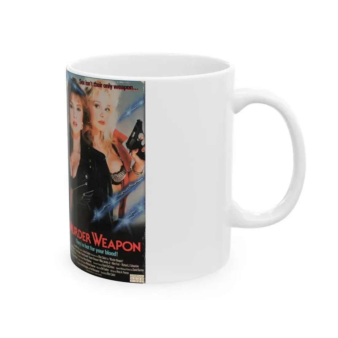MURDER WEAPON (VHS COVER) - White Coffee Mug - Go Mug Yourself