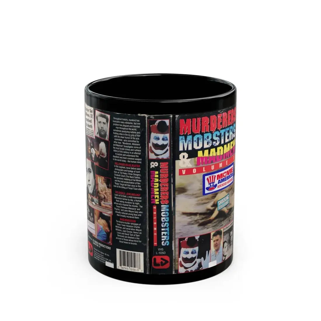 MURDERERS MOBSTERS AND MADMEN VOLUME 1 (VHS COVER) - Black Coffee Mug 11oz - Go Mug Yourself
