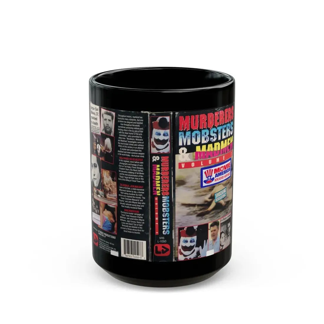 MURDERERS MOBSTERS AND MADMEN VOLUME 1 (VHS COVER) - Black Coffee Mug 15oz - Go Mug Yourself
